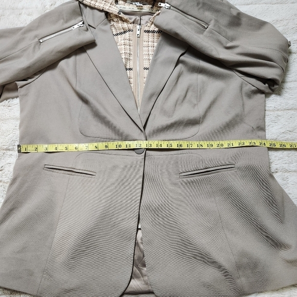 NEW Size 22W Blazer Jacket neutral houndstooth hood pockets PEACE LOVE W… - Picture 8 of 13